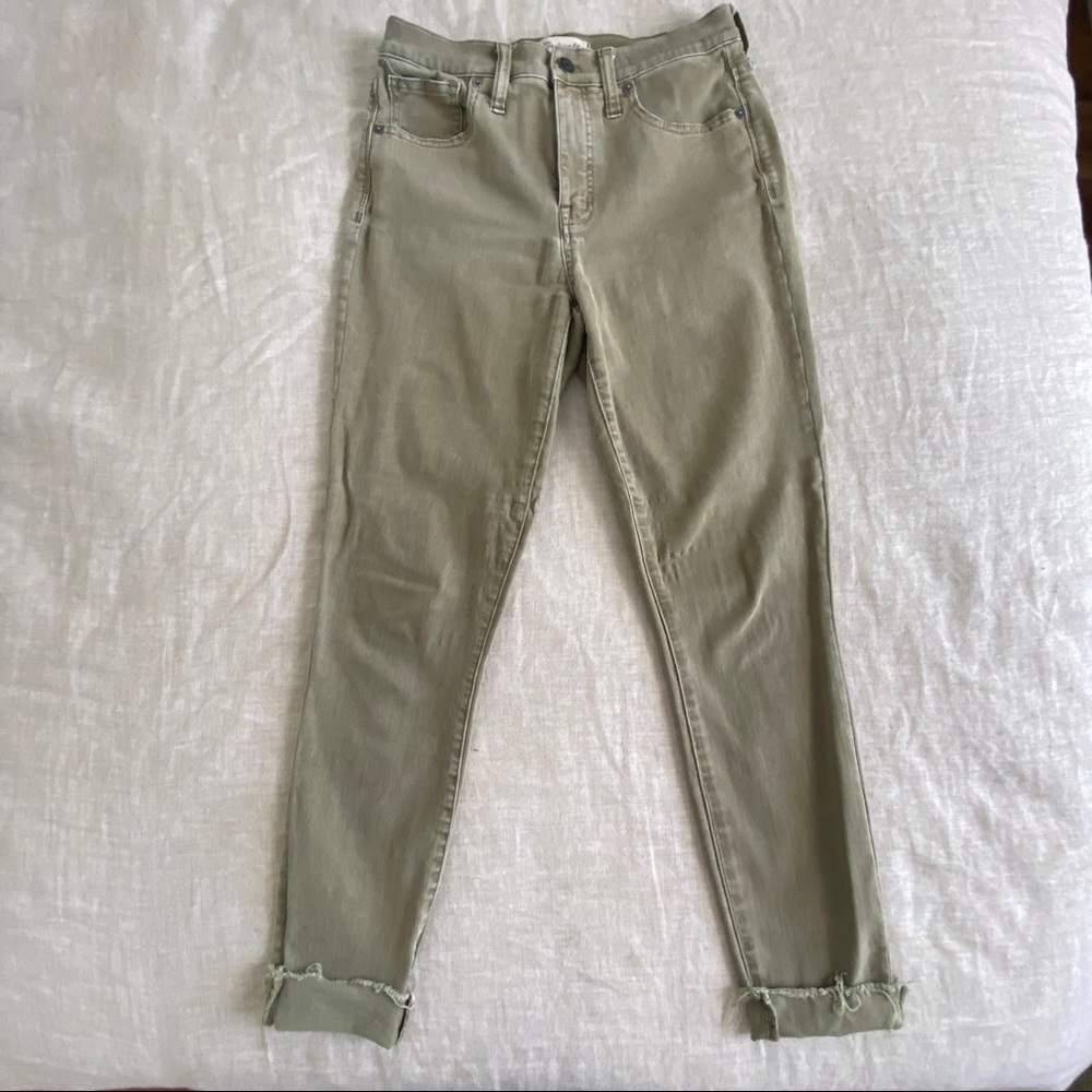Madewell Olive Green 9” High Rise Skinny Jean